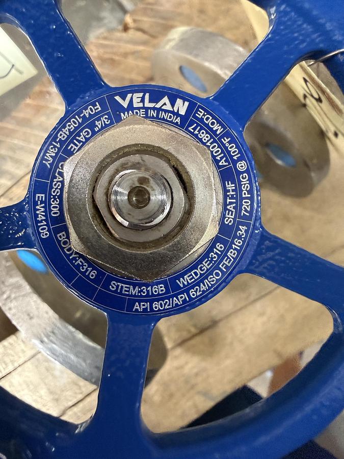 VELAN 3/4" 300 RF FS GATE VALVE 316 BODY 316 TRIM