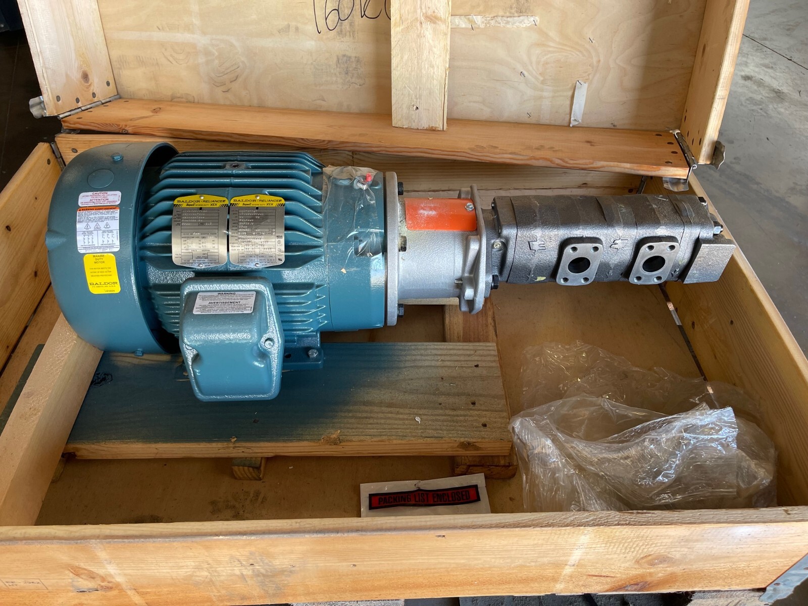 HYDRAULIC PUMP WITH Baldor 10 HP Electric Motor CECP3774T RPM 230/460 V FR 215TC