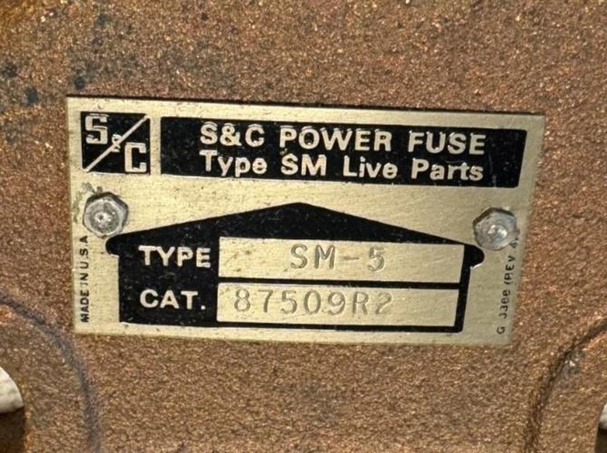S&C SM-5 4" LOCKING POWER FUSE CLIP ASSEMBLY ZZ7 5/15KV SINGLE BARREL  # 87509R2