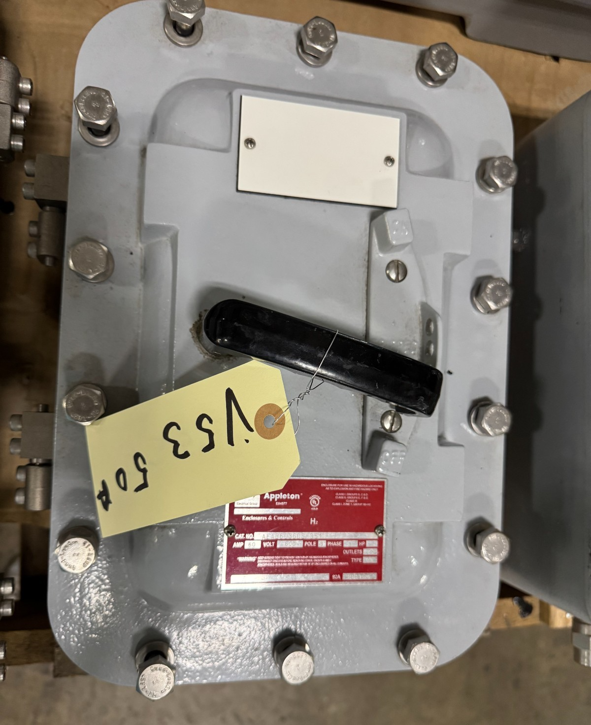 APPLETON EGS EXPLOSION PROOF BREAKER V53 60 AMP 600 V 3 POLE 3 PH AEAB6036DS-351