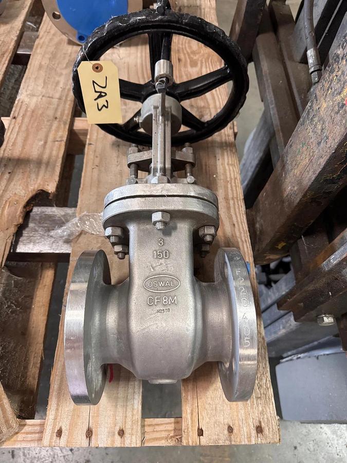 OSWAL 3" 150 RF GATE VALVE 316 SS ZA2 & 3