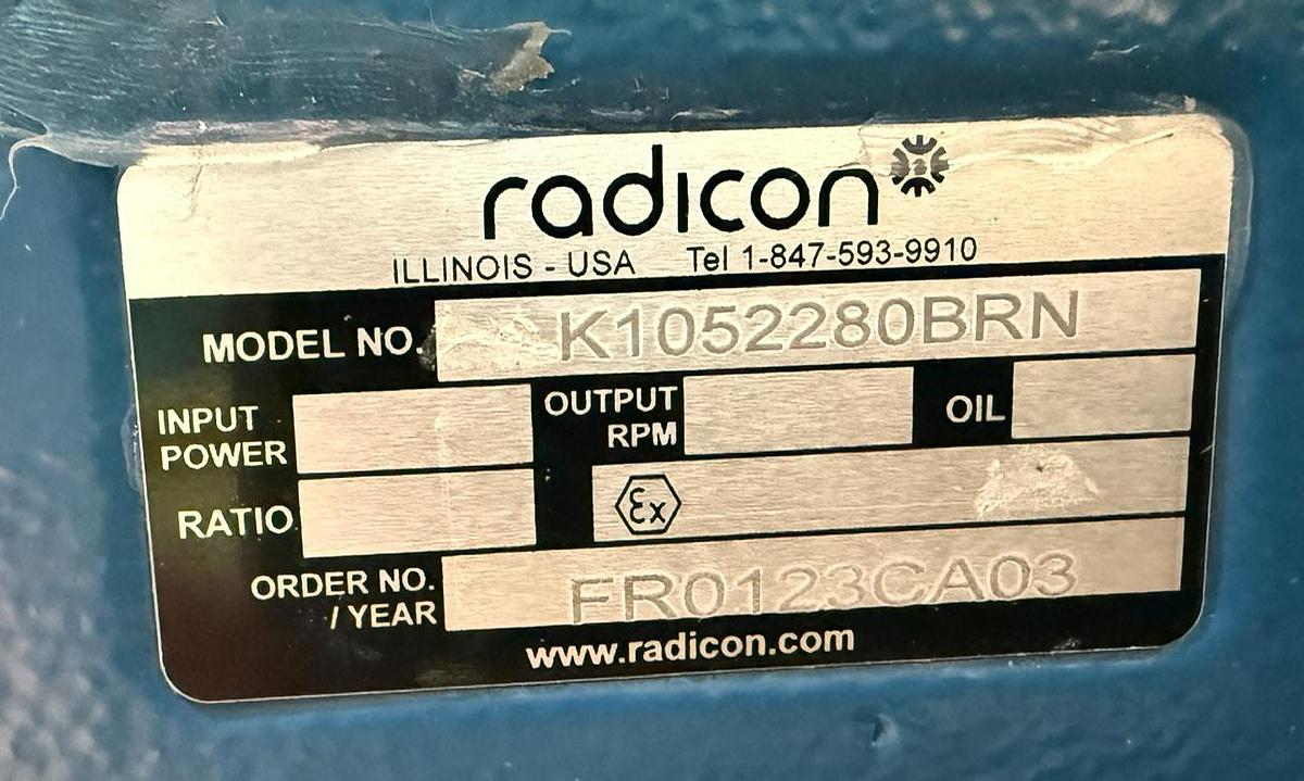 Refurbished RADICON Combined High-Ratio Gear Reducer Assembly MODEL K1052280BRN / M07226.3NRN