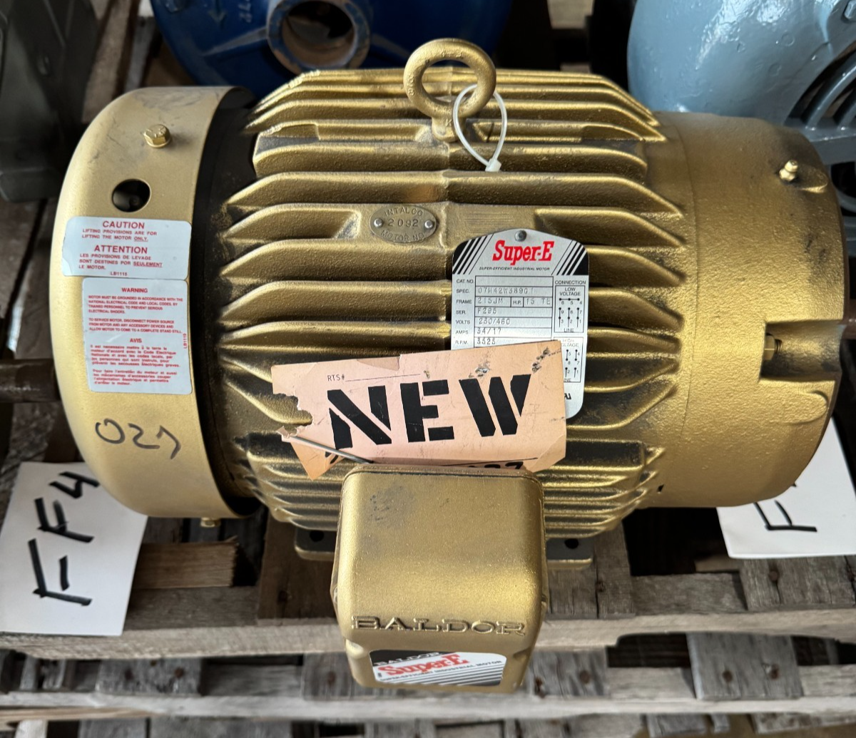 BALDOR SUPER E MOTOR FF5 15 HP MODEL O7H42W389G1 3525 RPM 230/460 V 3 PH