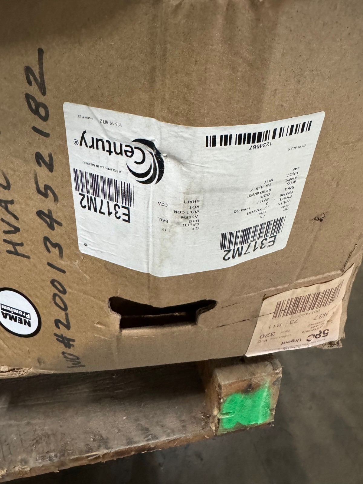 AO SMITH CENTRY E PLUS 3 Motor 7.5 HP MODEL E317M2 VA11A1 VA11C 760 RPM 230/460