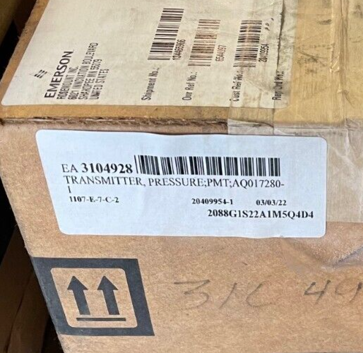 ROSEMOUNT DIFF PRESSURE TRANSMITTER 2088G1S22A1M5Q4D4 PMT AQ0172801 2022
