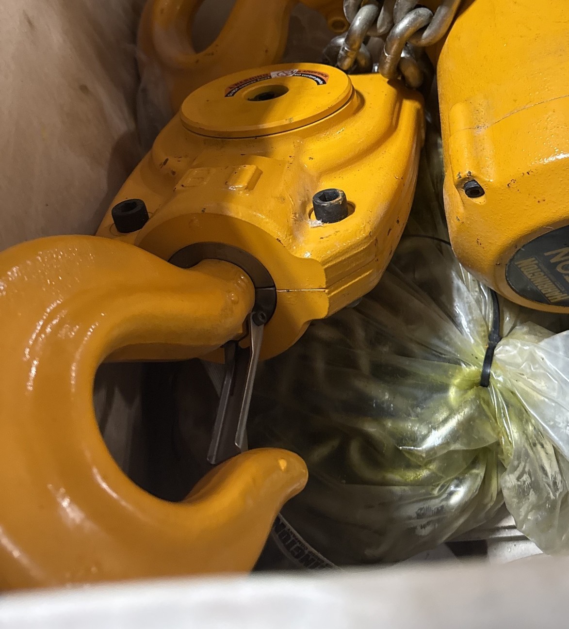 Used Harrington Pneumatic Hoist 6 Ton TCK6000-P2  WITH TROLLEY 2YQ2-7 2RY2