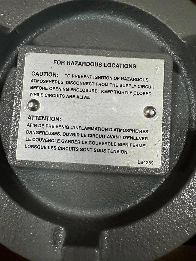 BALDOR EXPLOSION PROOF Motor 2 HP MODEL 36N419T210G1 VA12B 1170 RPM 230/460 V