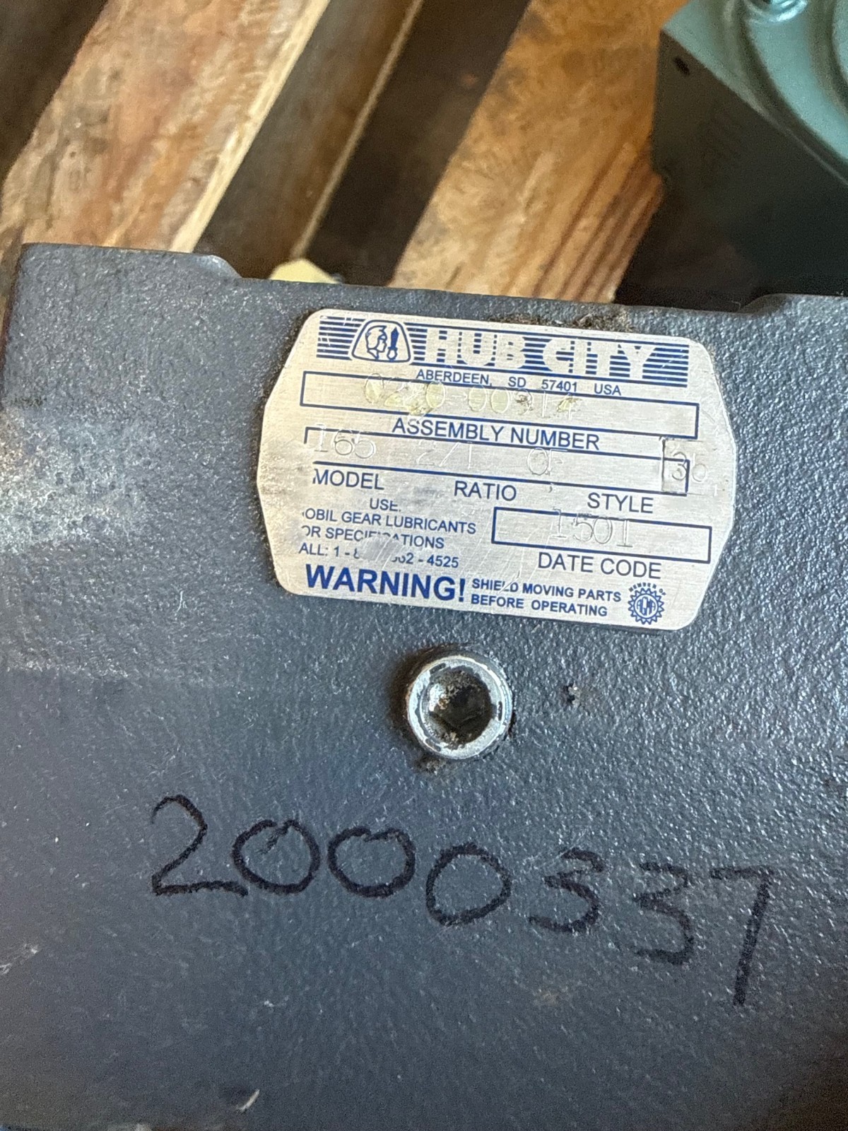 HUB CITY GEAR REDUCER 1XRF MOD 165 020-009L4L 2-1 RATIO