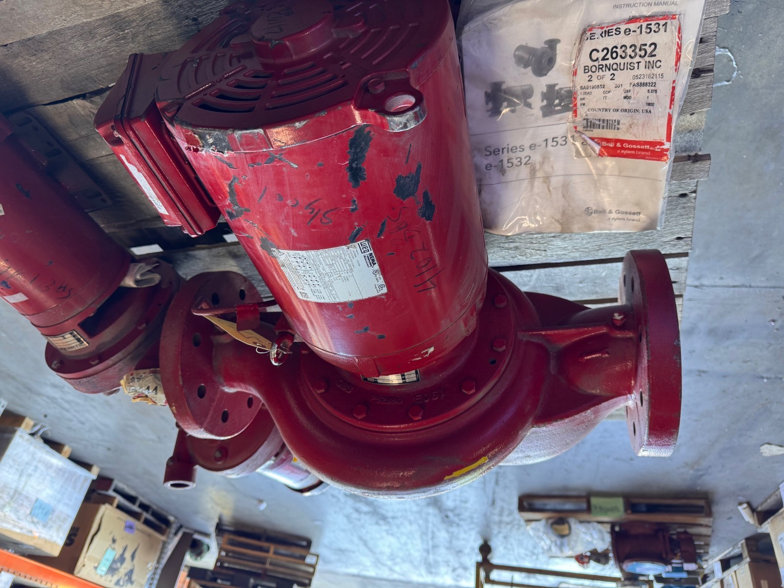 BELL & GOSSETT PUMP 3" X 3" X 5.37" IMPELLAR ZN3 E-1531  C263352 1 HP 1800 RPM