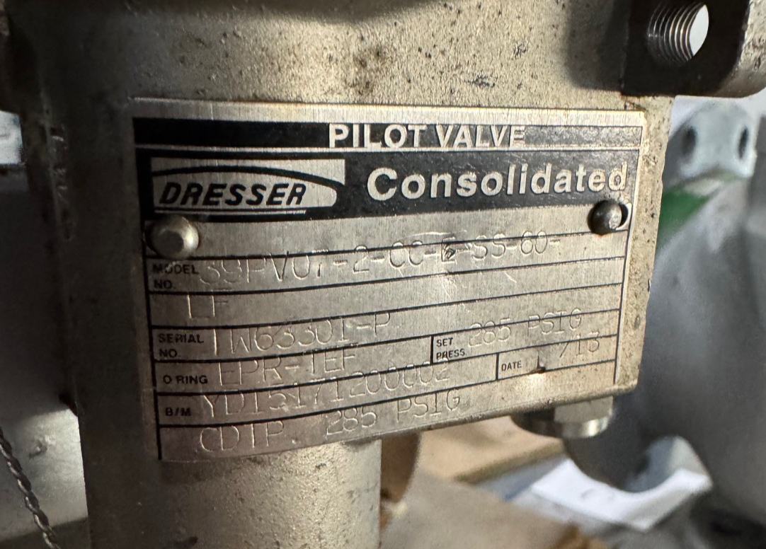 CONSOLIDATED 11/2" 300 X 2" 150 RELEIF VALVE VA8E WCB WITH PILOT 39PV07-2-CC-E-S