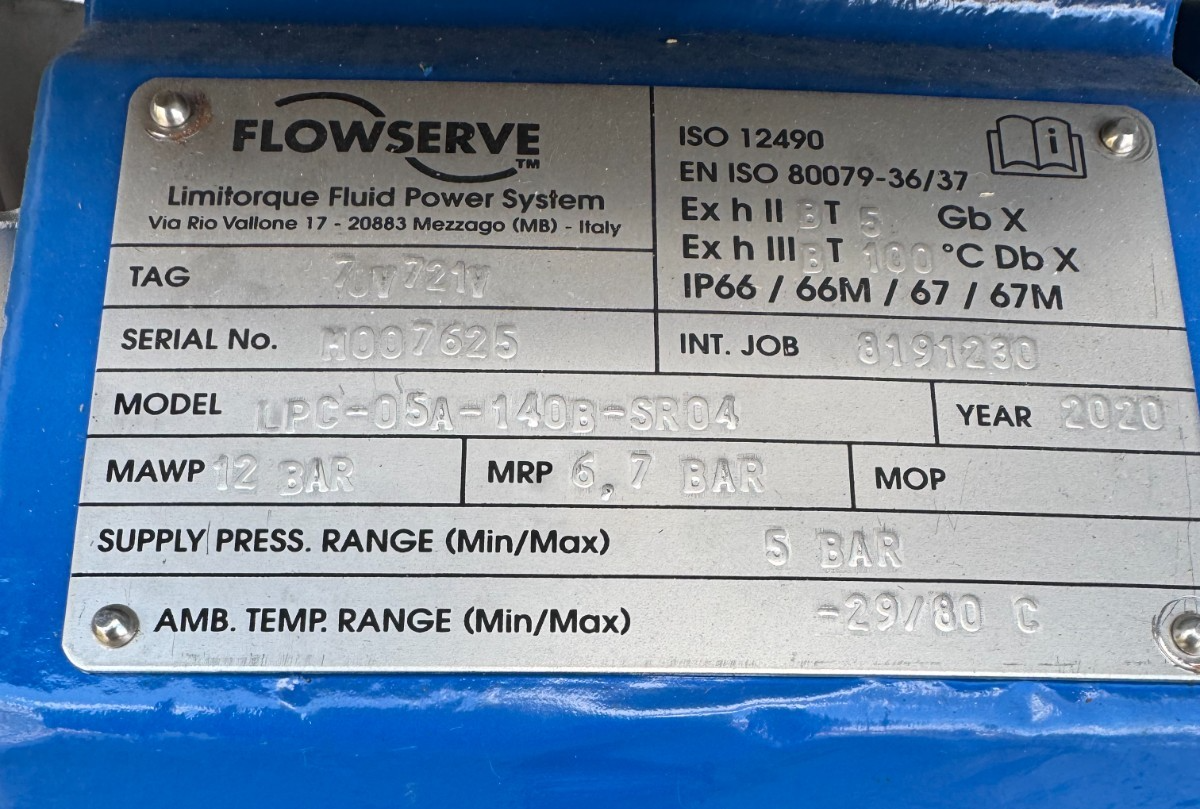 ARGUS 2" 150 RF FP BALL VALVE FK76M V37 LIMITORQUE ACT LPC-05A-140B-SR04