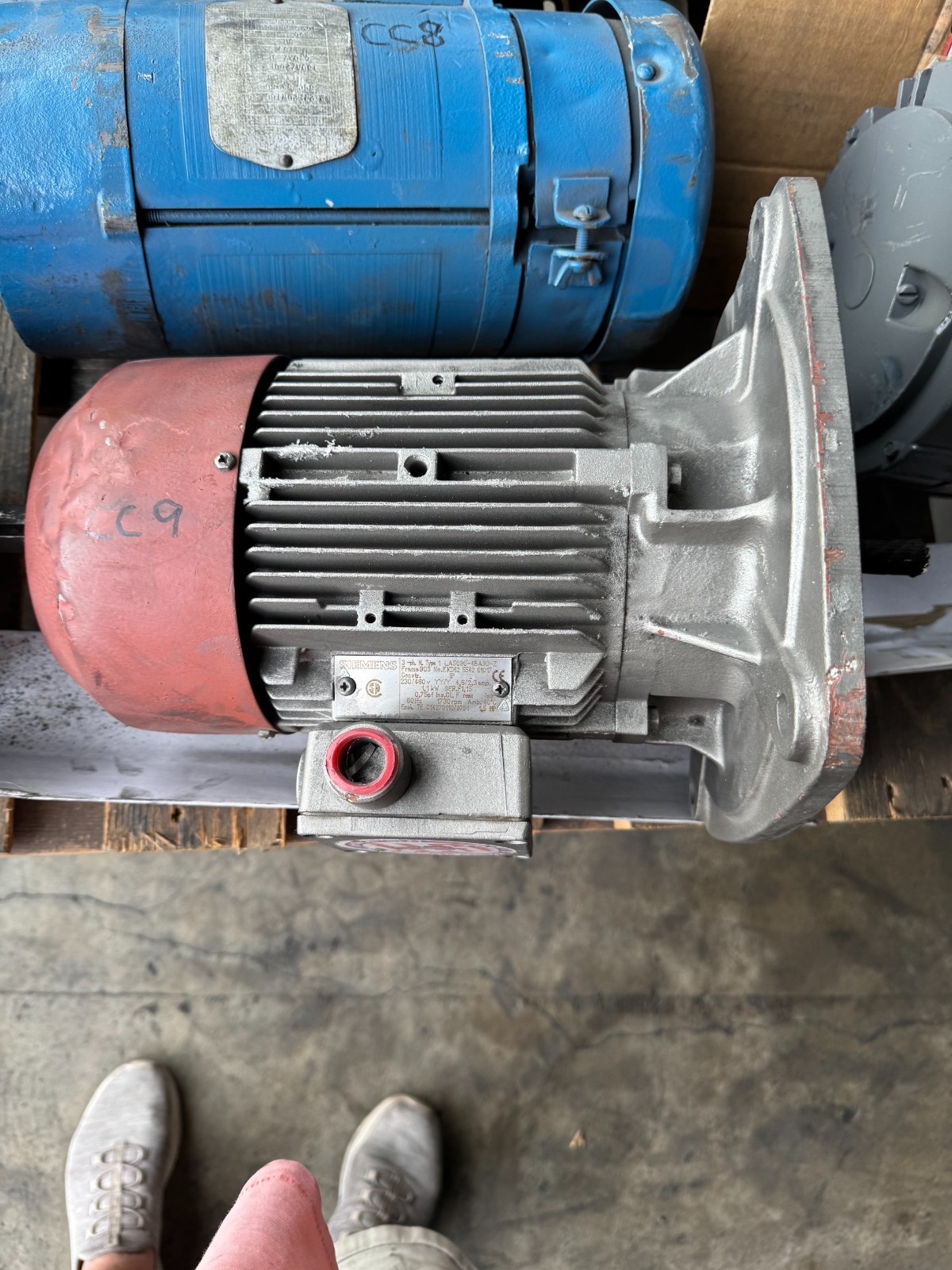 SIEMENS MOTOR CC9 15 HP MODEL LA5090-4BA99-Z 1730 RPM 230/440 V 3 PH 4.6/2.3 AMP