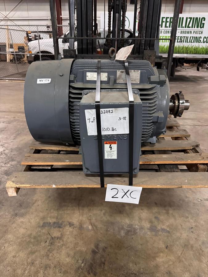 Refurbished SIEMENS MOTOR 75 HP MODEL RGZEESD 2XC 1780 RPM 460 V 85 AMPS 3 PH FR 365T 2.38 S