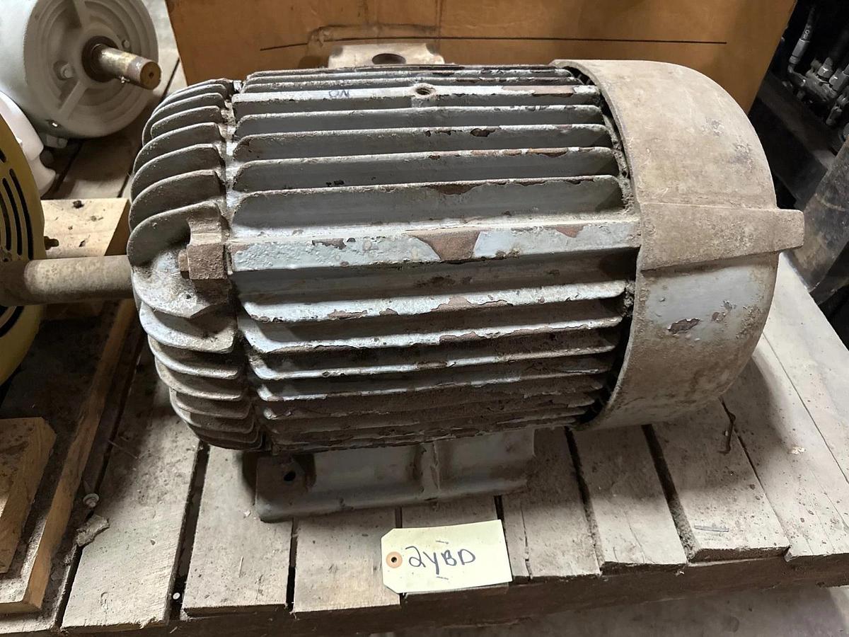 Used WESTINGHOUSE LITE-LINE MOTOR 20 HP 2YBD 1755 RPM 220/460 V 3 PH 50/26 AMP FR 28
