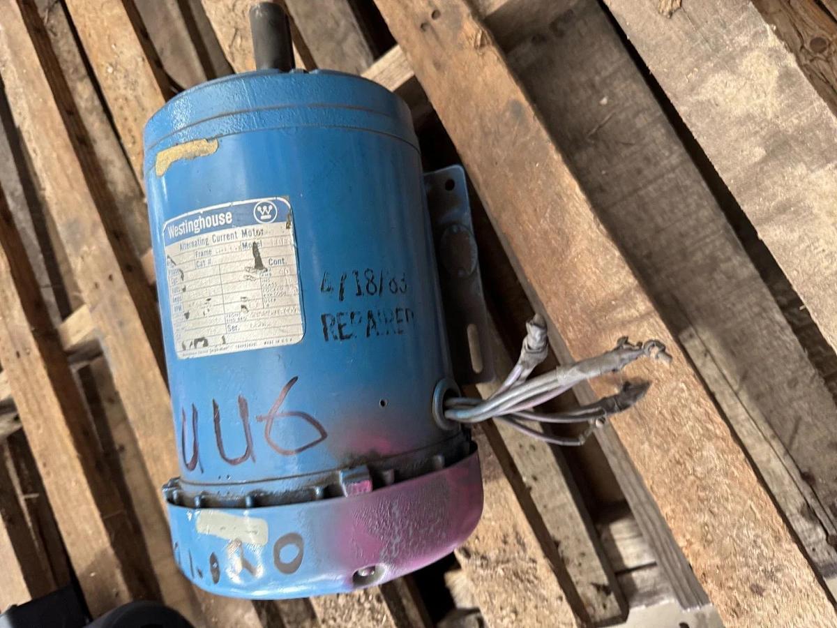 WESTINGHOUSE MOTOR 1/2 HP UU6 MODEL TBFC 1745 RPM 230/460 V 3 PH 1.83/.915 AMP