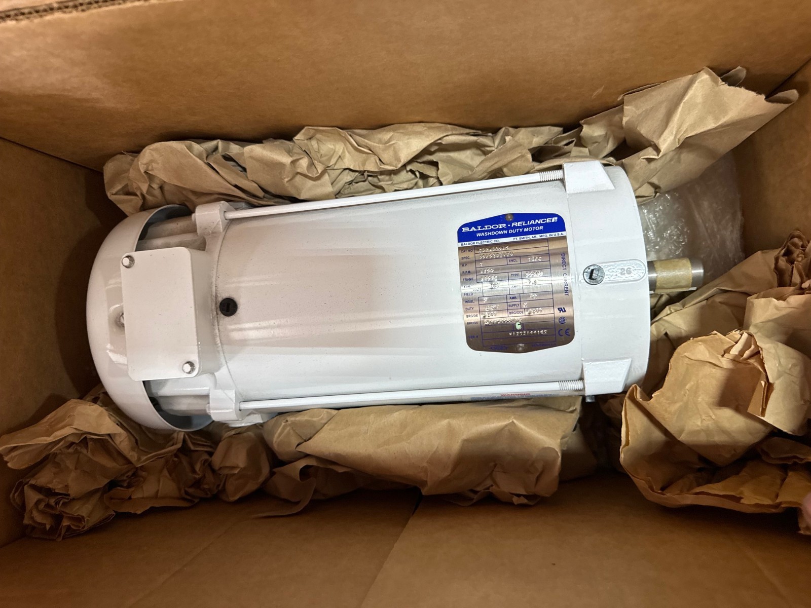 BALDOR 2 HP DC WASH DOWN DUTY MOTOR XA21A CDPWD3585 1750 RPM 180 V 9.6 AMP FRAM