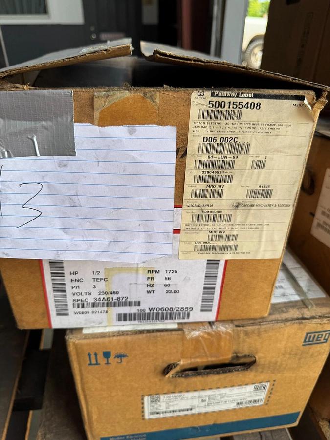 BALDOR MOTOR D6 1/2 HP MODEL M3538 1725 RPM 230/460 V 3 PH AMP FR 56