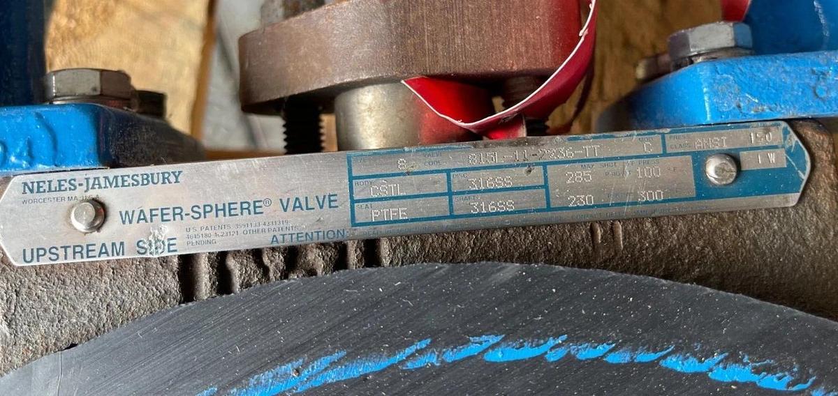 8" 150 LB LUG BUTTERFLY VALVE HI PERFORMANCE JAMESBURY A105 X 316 SS 815L-11-223