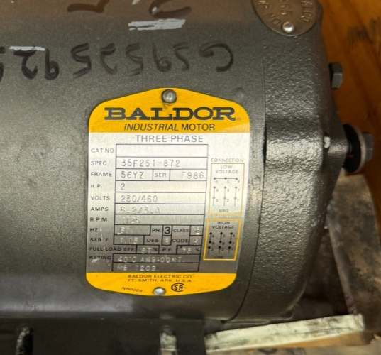 TUTHILL BALDOR MOTOR DD6 1/4 HP MODEL 34C510-5518C1 1725 RPM 115/230 V 1 PH