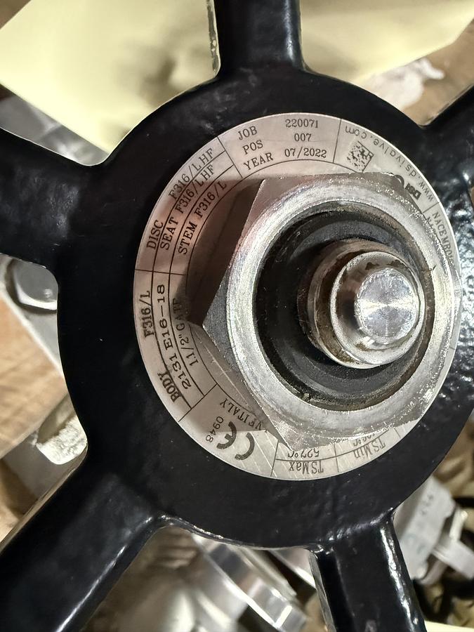 DSI 11/2" 300 RF FS GATE VALVE 316L BODY 316L TRIM