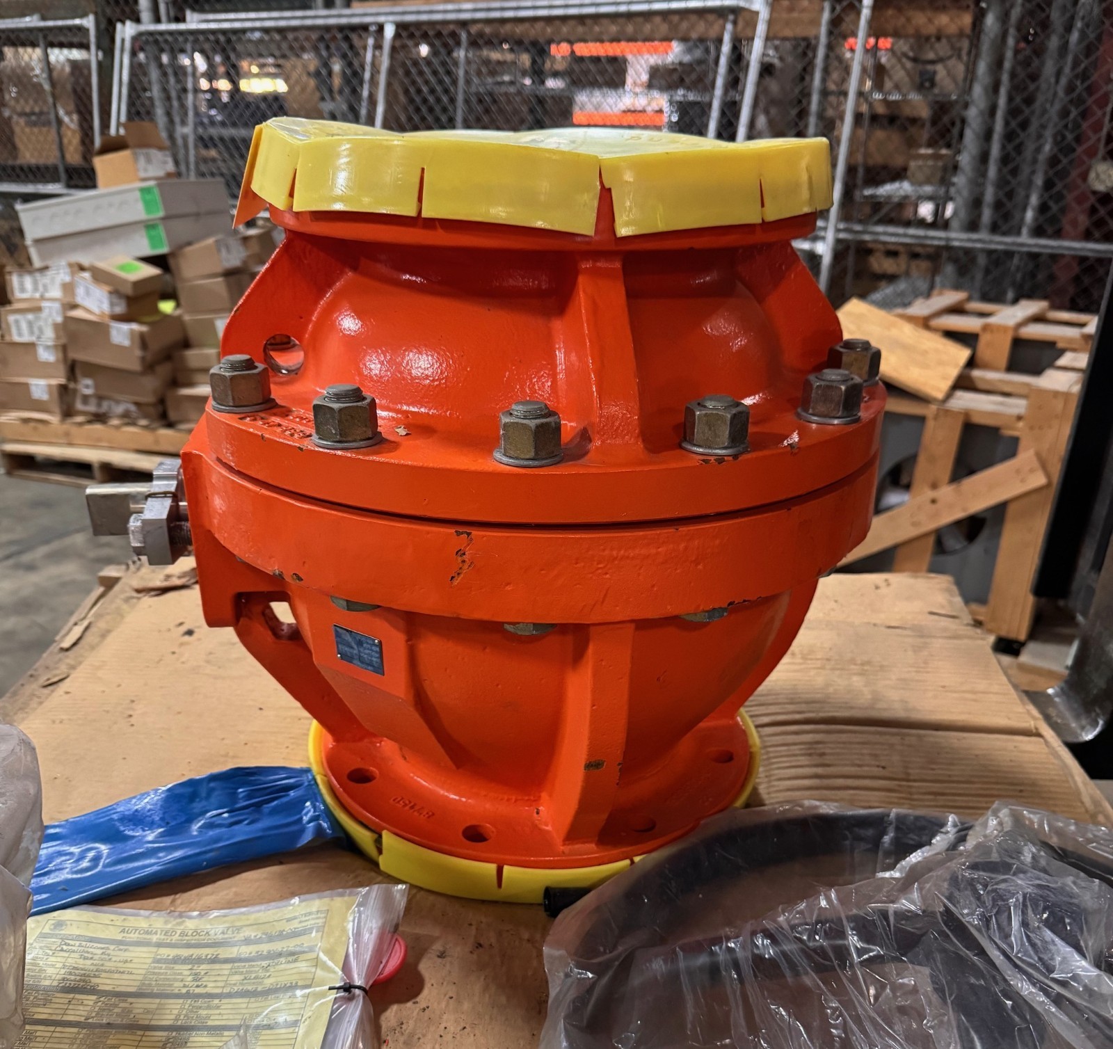 XOMOX 8" 150 RF FP PFA LINED BALL VALVE ZG1 CAT R202 EN J51049/ST/PFA W GEAR OP
