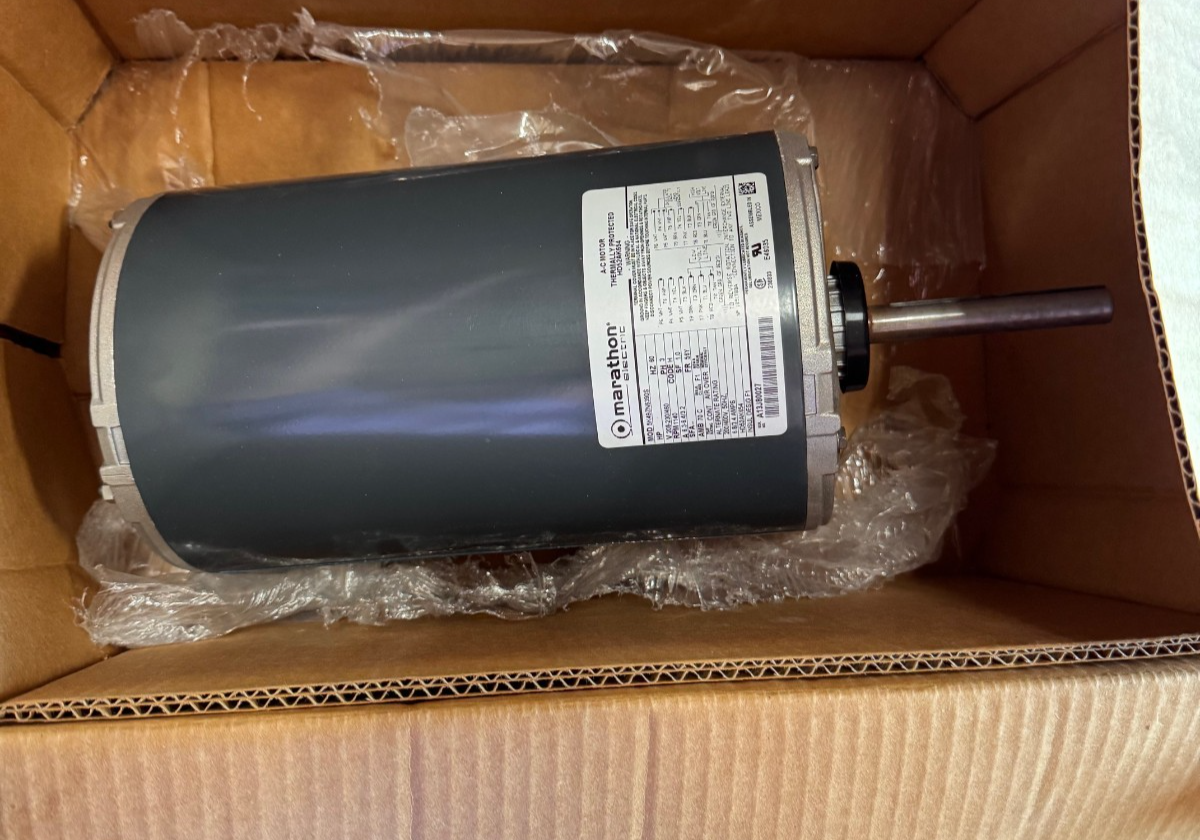 MARATHON Motor 1 HP MODEL HD52AK654  ZL8 ZK2 WA6C 1140 RPM 208/230-460 V 3 PH