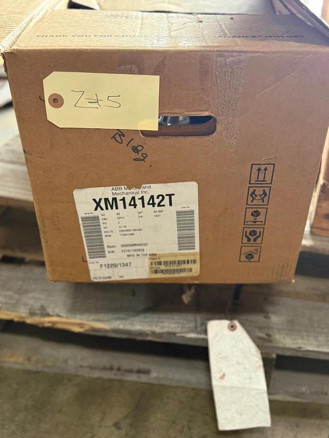 BALDOR  EXPLOSION PROOF MOTOR 1 / 3/4 HP MODEL XM14142T ZK5 ZT5 1760/1475 RPM