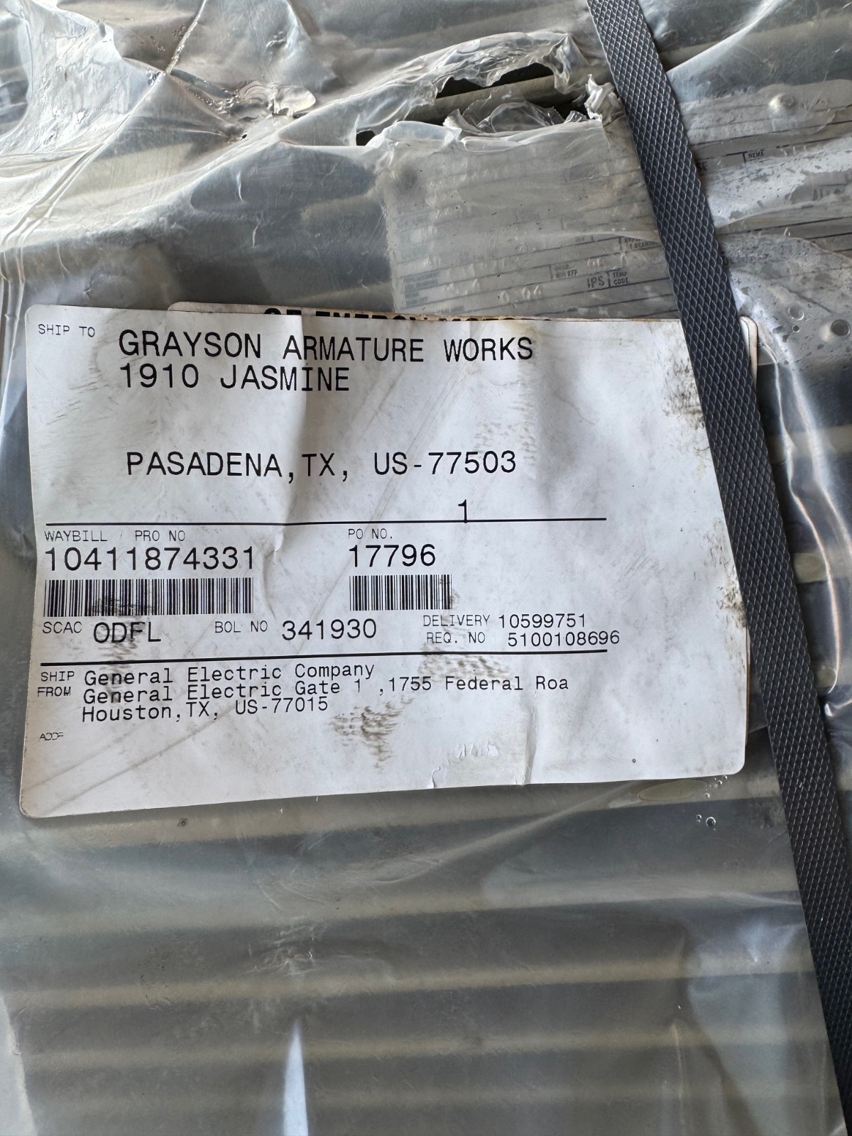 GE MOTOR XA6 100 HP MODEL M9468 5KS444XAA308 1195 RPM 460 V 3 PH 116 AMP FR 444