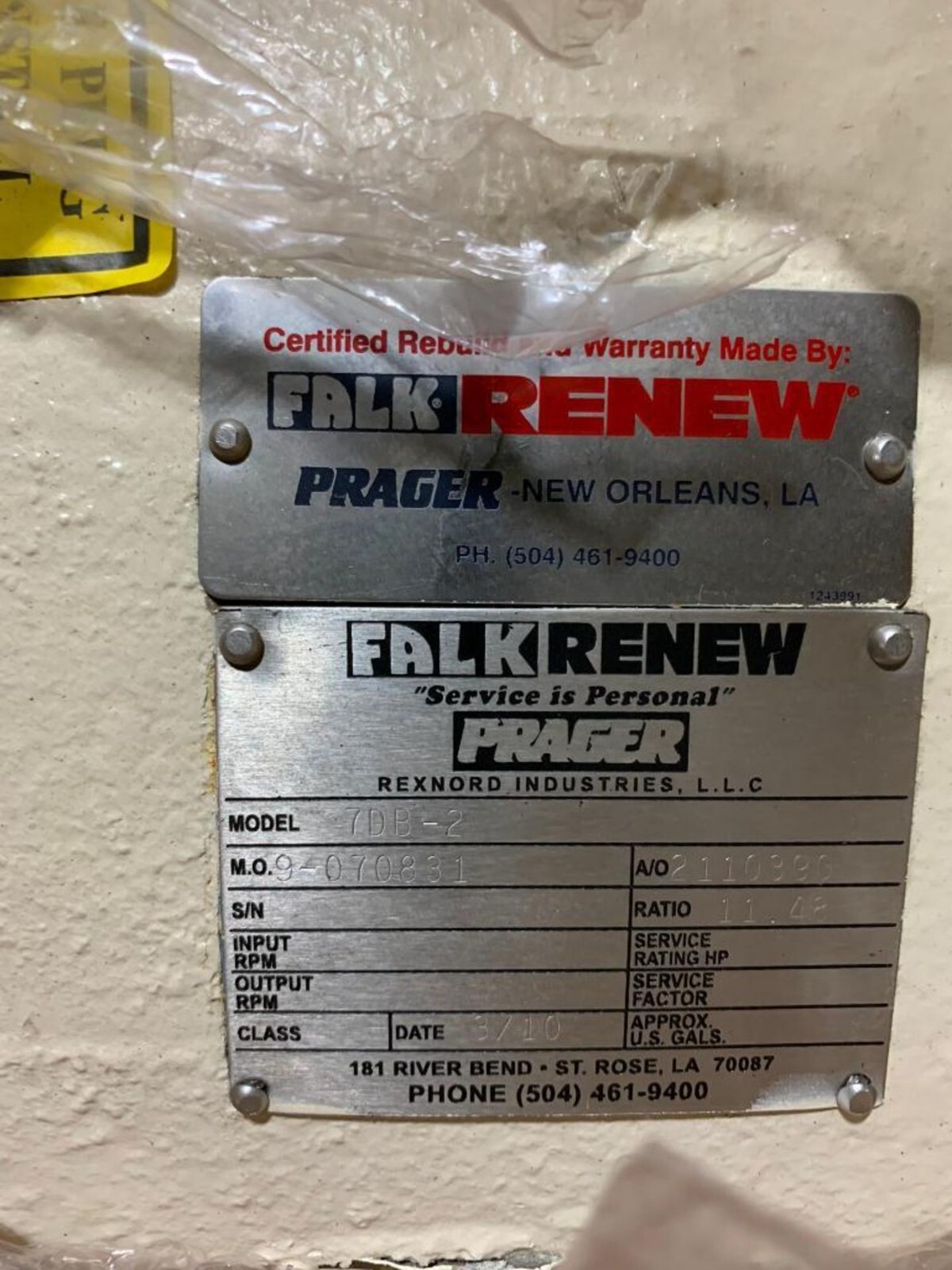 Gear  Reducer FALK MOD 7DB -2 RATIO 11.48