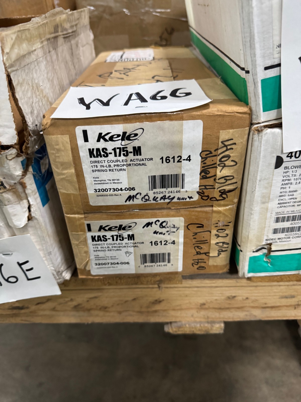 KELE DIRECT COUPLED ACTUATOR WA6G MODEL KAS-175-M 175 IN LBS PROPORTIONAL RETURN