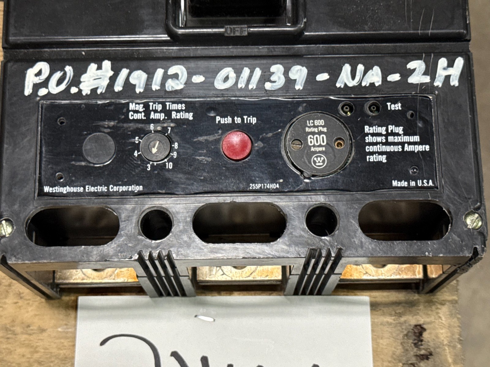 Refurbished WESTINGHOUSE 600 AMP BREAKER LC3600F LC FRAME 3P 600V  STYLE 128C64G14 2YU4
