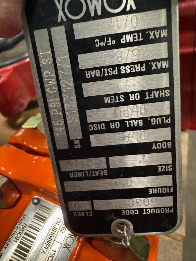 1" 150 TEFLON LINED CHECK VALVE XOMOX C20 DI X TFE VA20E