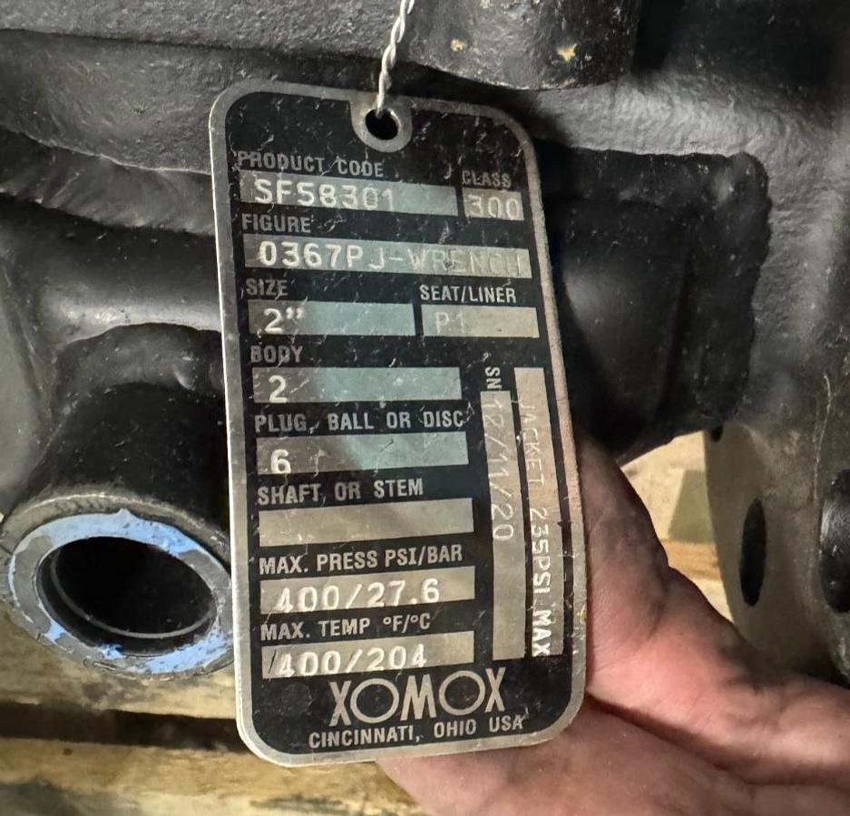 XOMOX 2" 300 RF STEAM JACKETED PLUG VALVE YY4 DI X SS MODEL 0367PJWRENCH