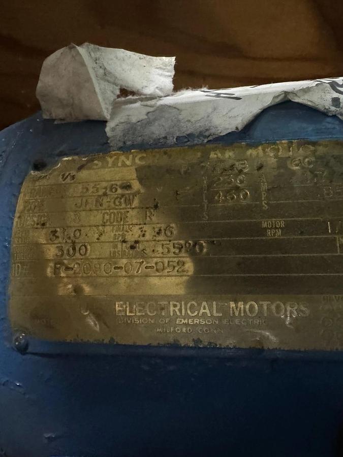 US ELECTRIC GEAR MOTOR X2 1/3 HP MODEL UFN-GW 1700 RPM 220/460 V 3 PH FR 56-6