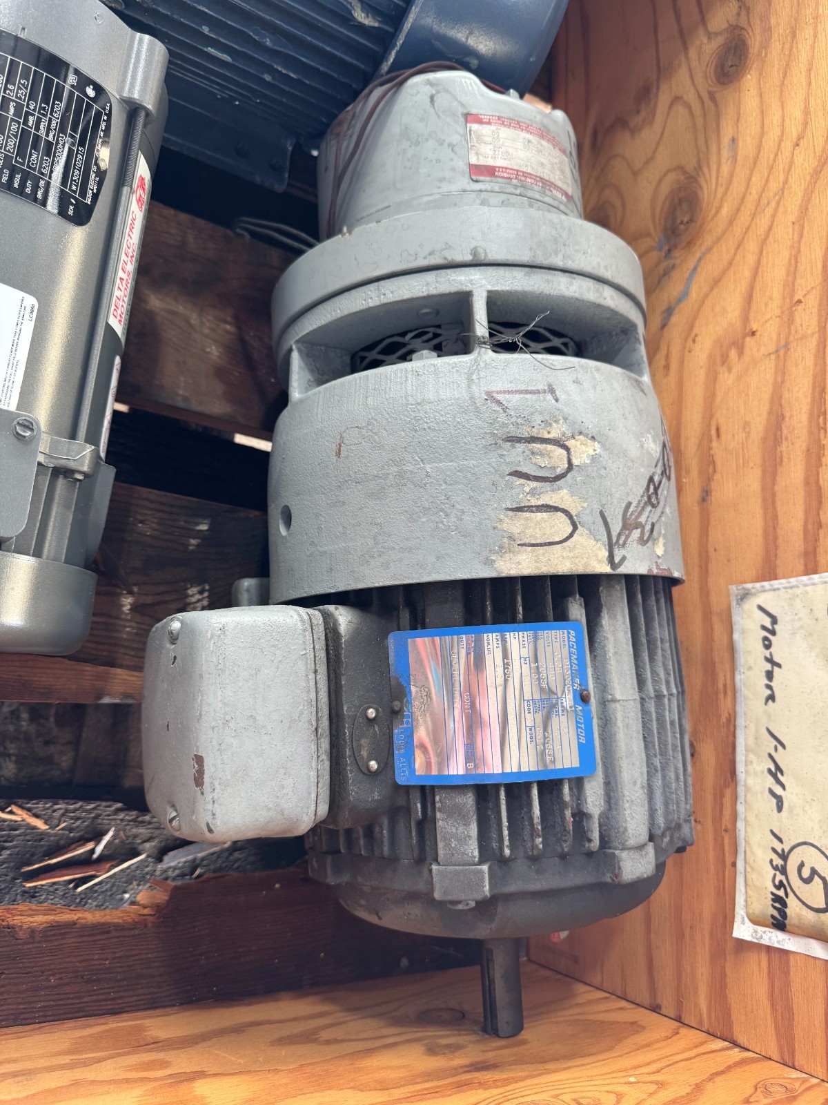 LOUIS ALLIS PACEMAKER MOTOR UU1 1 HP MODEL CJ2B 9130202001 WITH BRAKE