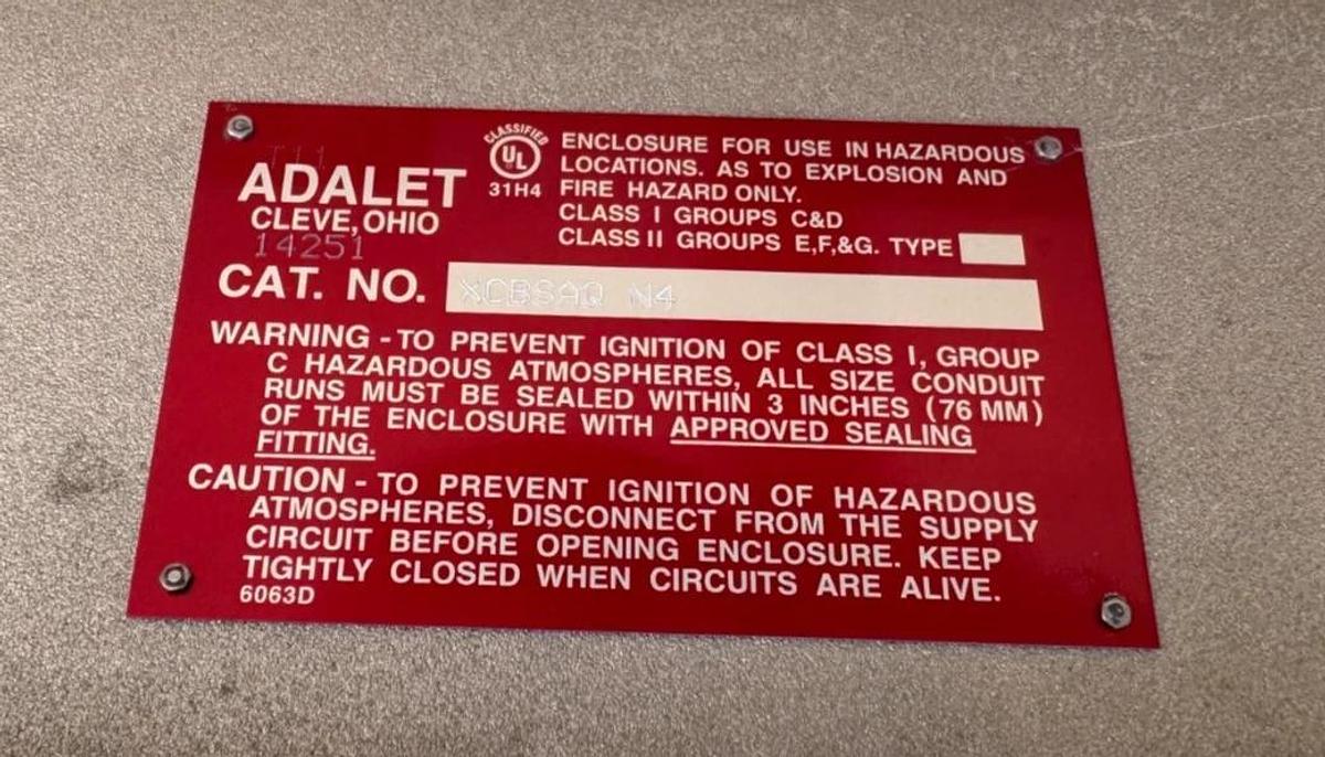 ADALET EXPLOSION PROOF BREAKER BOX ENCLOSURE XCBSAQ N4 AD11A