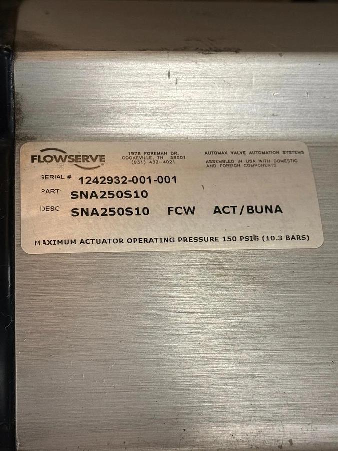 AUTOMAX ACTUATOR MODEL ZNA250S10 150 PSI  ZT3