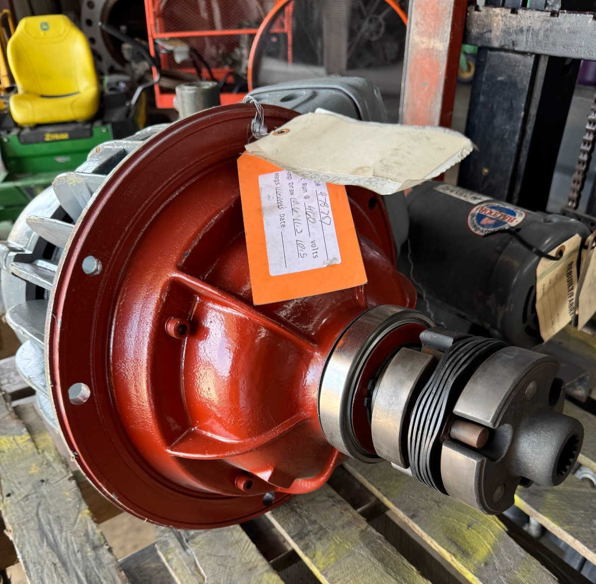 DEMAG CRANE MOTOR 13 HP OO1 MODEL 1953034 1710 RPM 440 V 3 PH 60 HZ 24/14 AMPS
