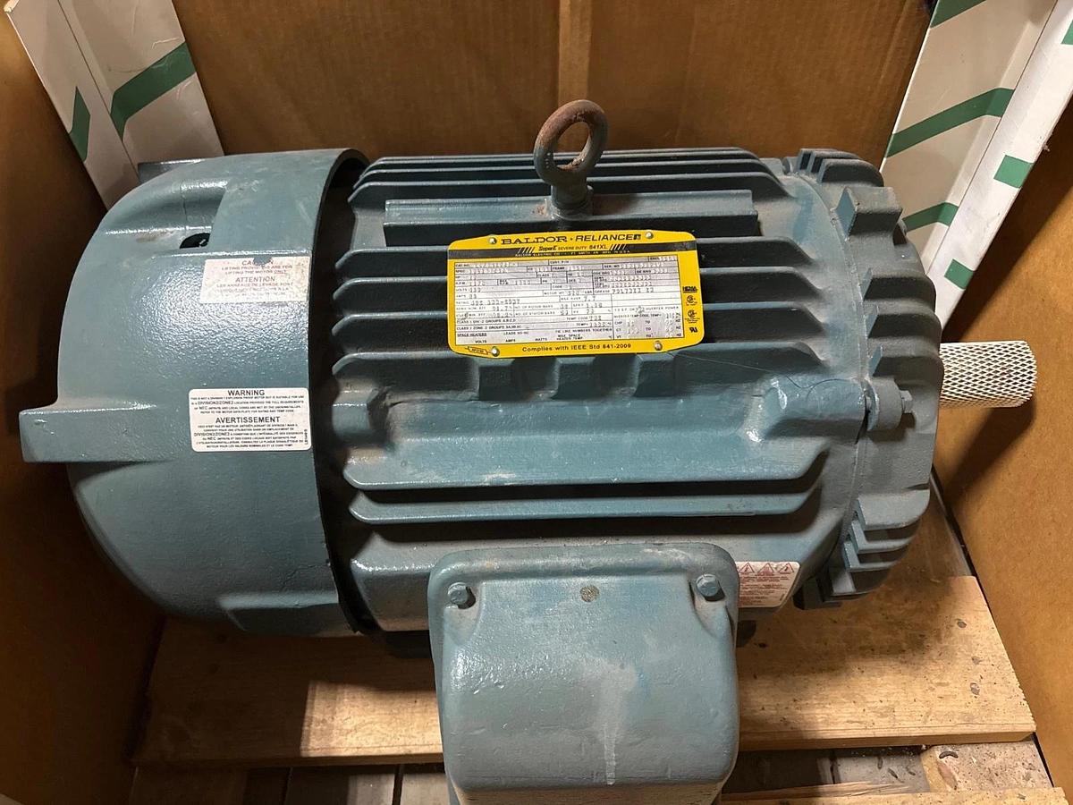 Used BALDOR SUPER E SEVERE DUTY 841XL MOTOR 20 HP MODEL ECP84102T-4 2YBC 1100-1800 RP