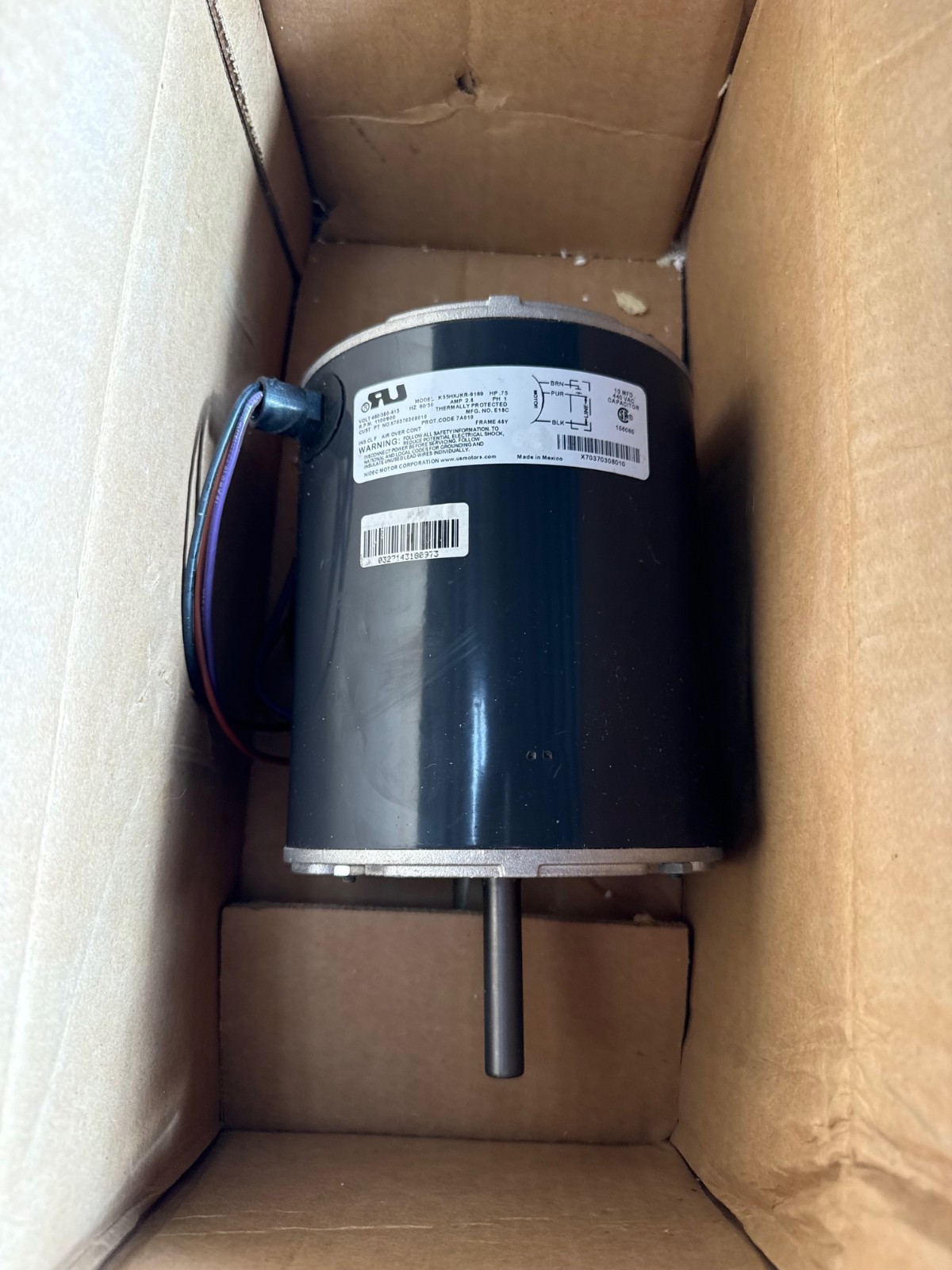 Used SERVICE FIRST Motor 3/4 HP MODEL MOT10512 ZI4 1100/900 RPM 460/380-415 V 2.8 AMP