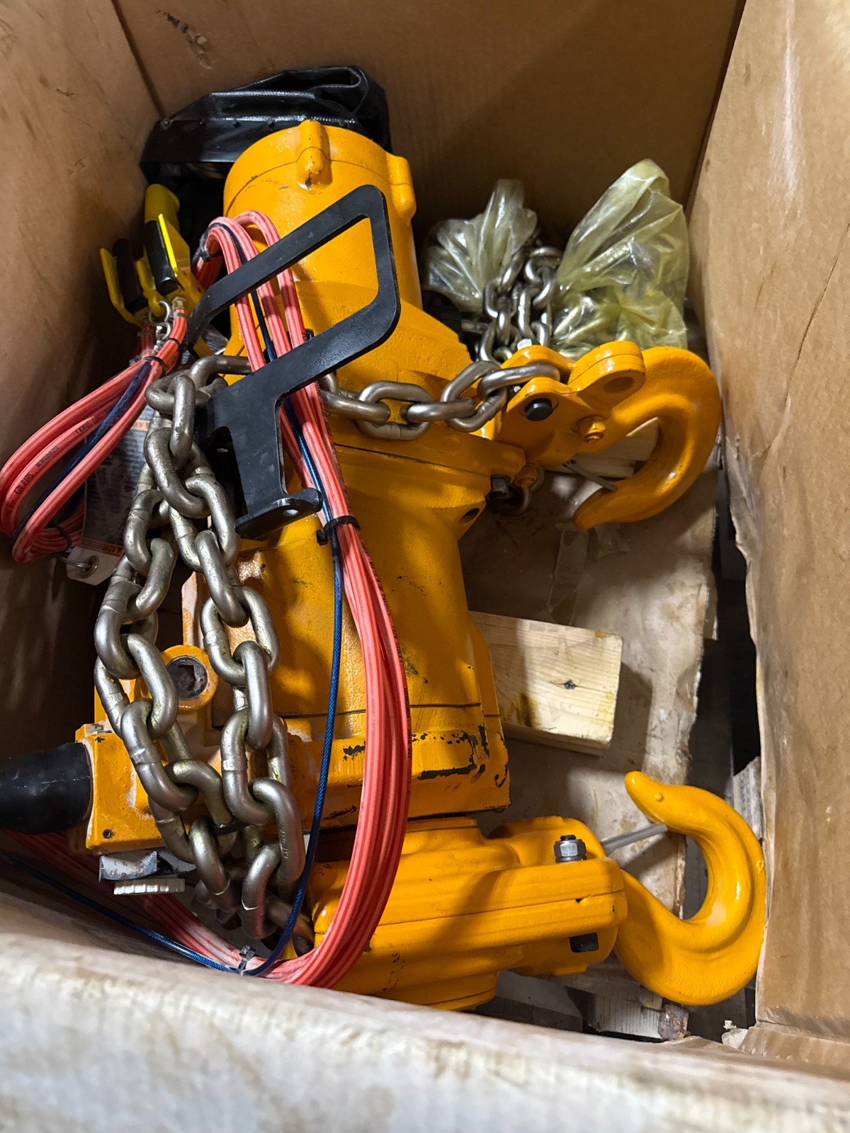 Used Harrington Pneumatic Hoist 6 Ton TCK6000-P2  WITH TROLLEY 2YQ2-7 2RY2