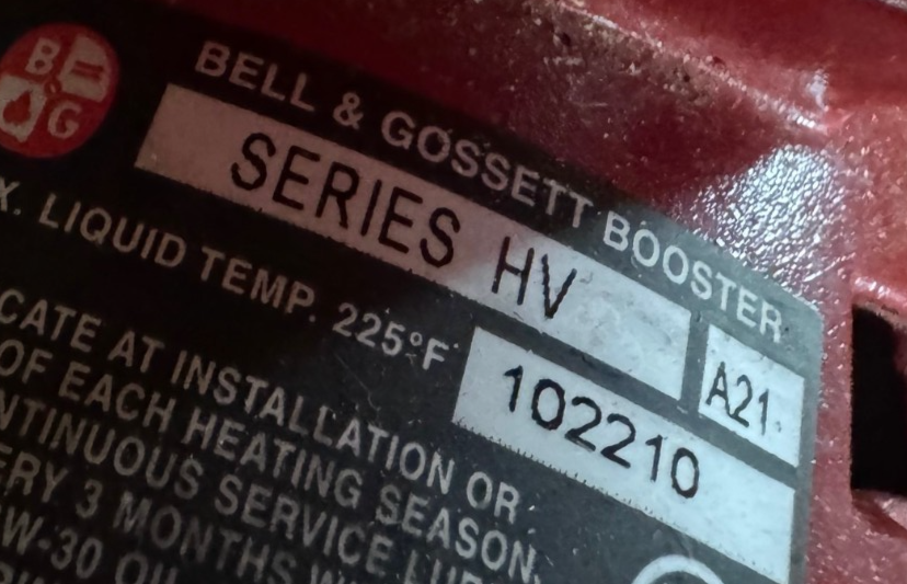 Bell & Gossett 1" X 11/2" X 7" PUMP MODEL W02210 HV IB VA17D 1725 RPM 1/6 HP