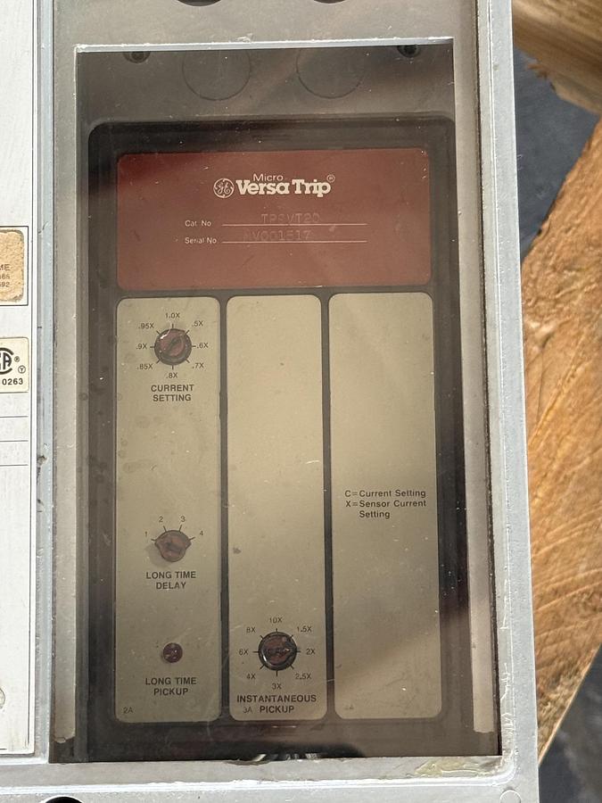 Refurbished GE 800 AMP BREAKER MODEL TPVV3608E1 2YY4 S NO V102467 CTRL VTAGE 120VAC TRIP UNIT RMS-9 MICRO-VERSA TRIP PROGRAMMER CAT TS20L1 RATING PLUG TR2SX