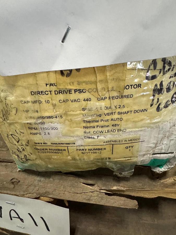 NIDEC US MOTORS Motor 3/4 HP MODEL K55HXJKR-9169 VA11D 1100/900 RPM 480/380-415