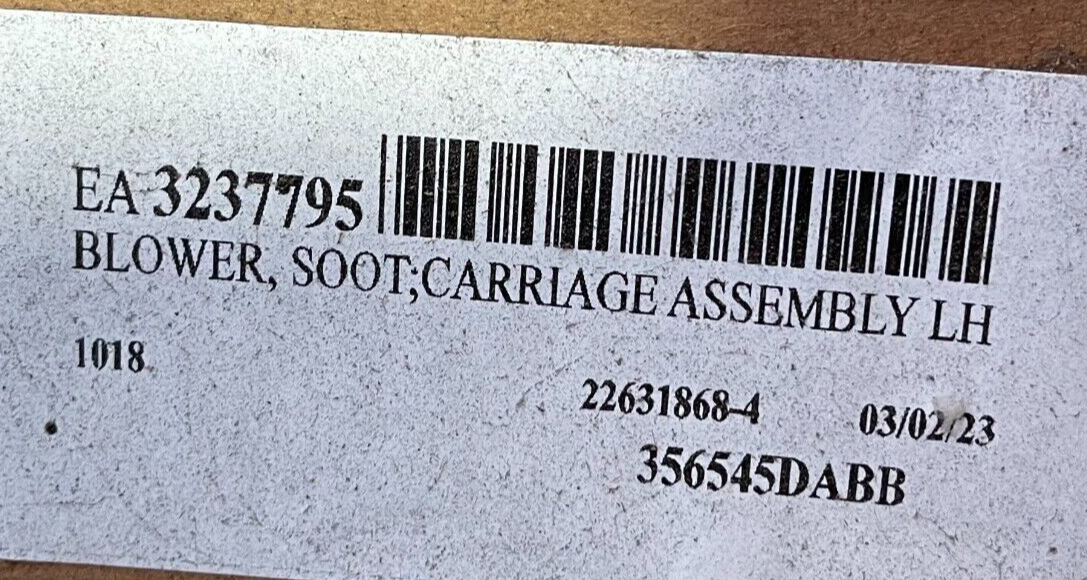 Diamond Power Soot Blower Carriage Assembly LH 356485DADB LH 100 IPM  SERIES