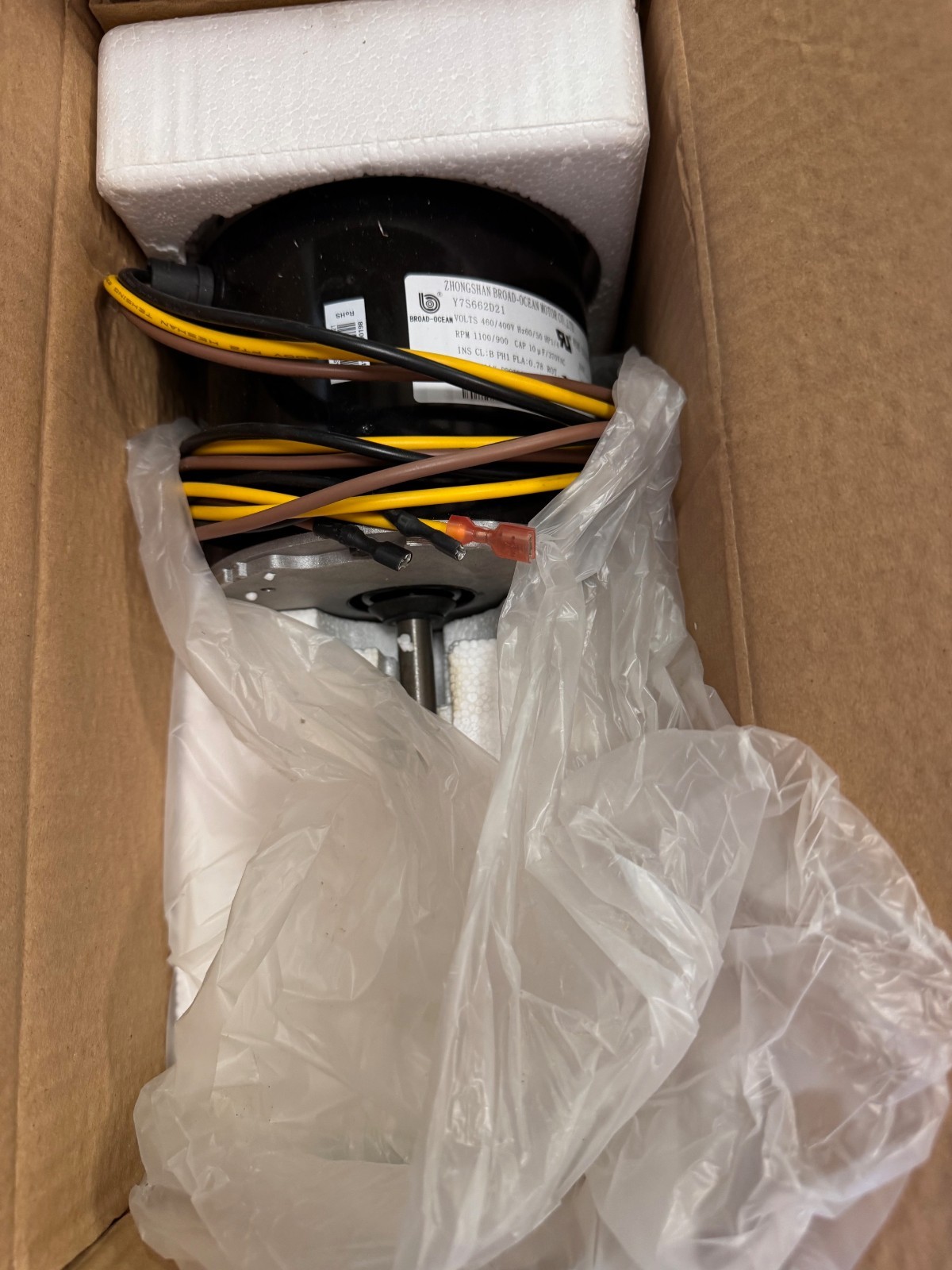 GENTEQ Motor 1/4-1/5 HP MODEL HC39GE464 ZI7 ZM5 ZM6 1100/900 RPM 400/460V