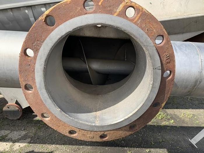 Used Valley Foundry Stainless Steel Tube Type Auger Screw Conveyor 45.5' Long x 12" Diameter