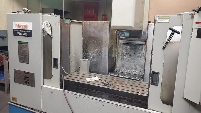 Used 1996 Mazak Vertical Machining Center, VTC 20B, Table 20" X 57", X Travel 44", Y Travel 20", Z Travel 20", 15 HP, 7000 RPM, Mazatrol M32BCNC