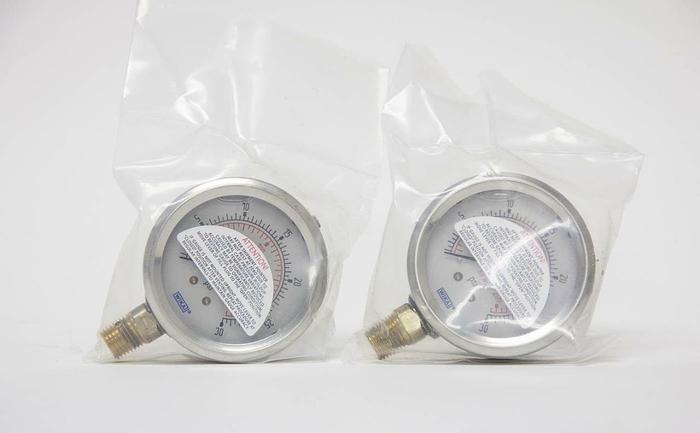 Used Mikai 30 PSI Air Pressure Gauge Lot of 2 (3783)