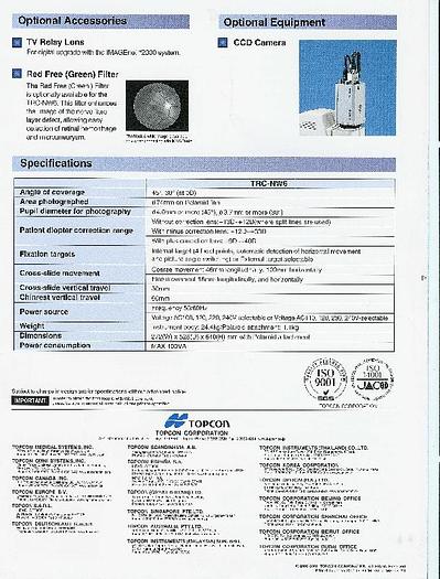 Refurbished Topcon NW 6S Fundus Camera